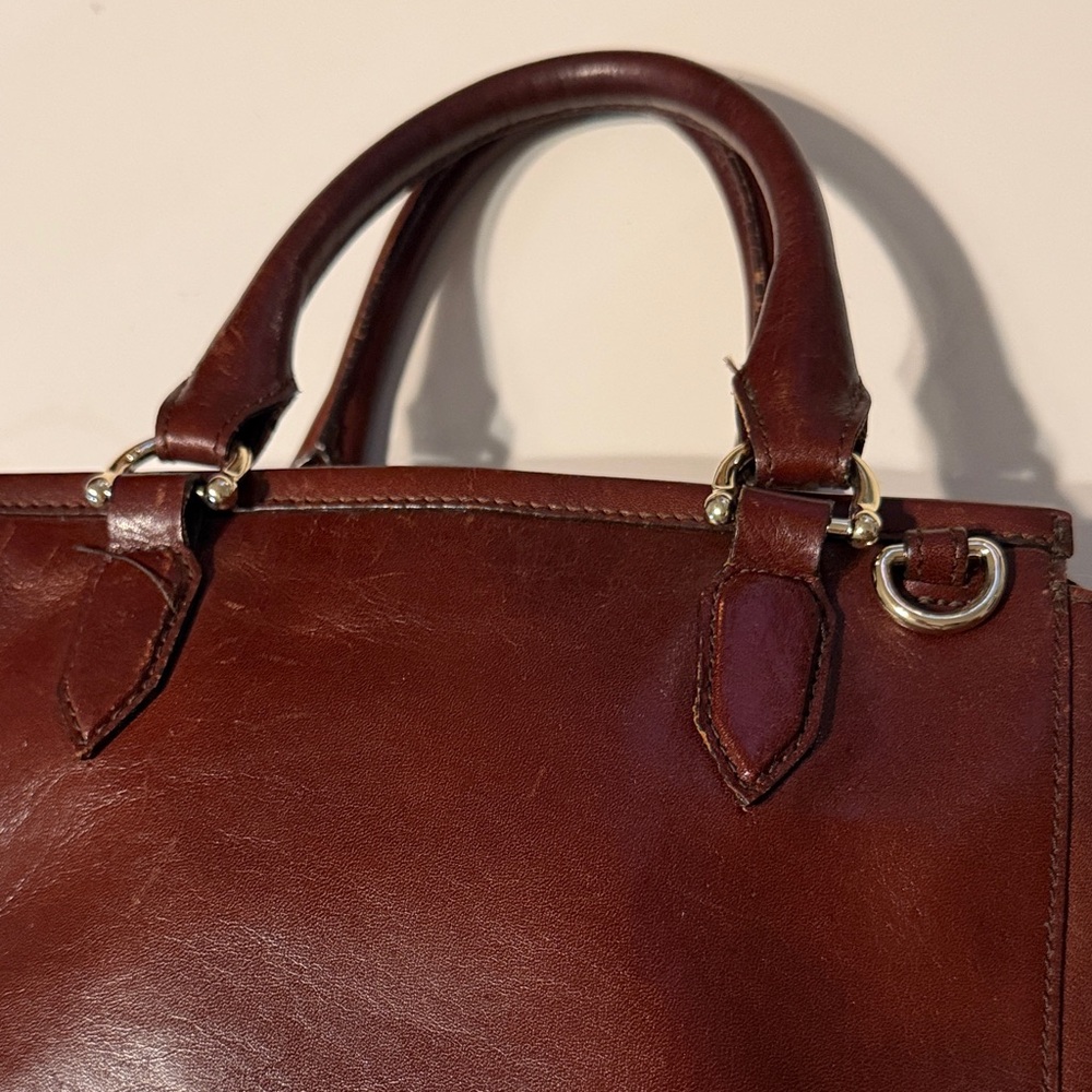 Brahmin Rich Brown Leather Brahmin Mini Schooner leather handbag in brown - Picture 7 of 12